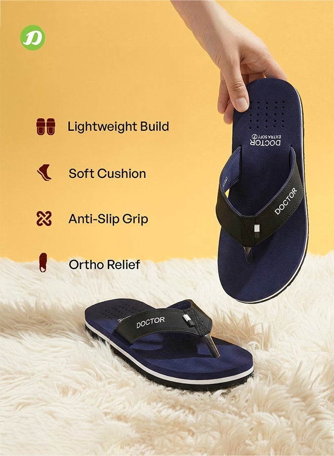 DOCTOR EXTRA SOFT Men’s Orthopedic Diabetic Anti-Skid Flip Flops D-24 | Lightweight Comfortable Daily Wear Slippers for Men D-24 - Image 3